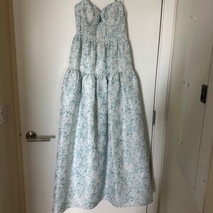 Maison Armory The Windsor Maxi Blue Floral Dress